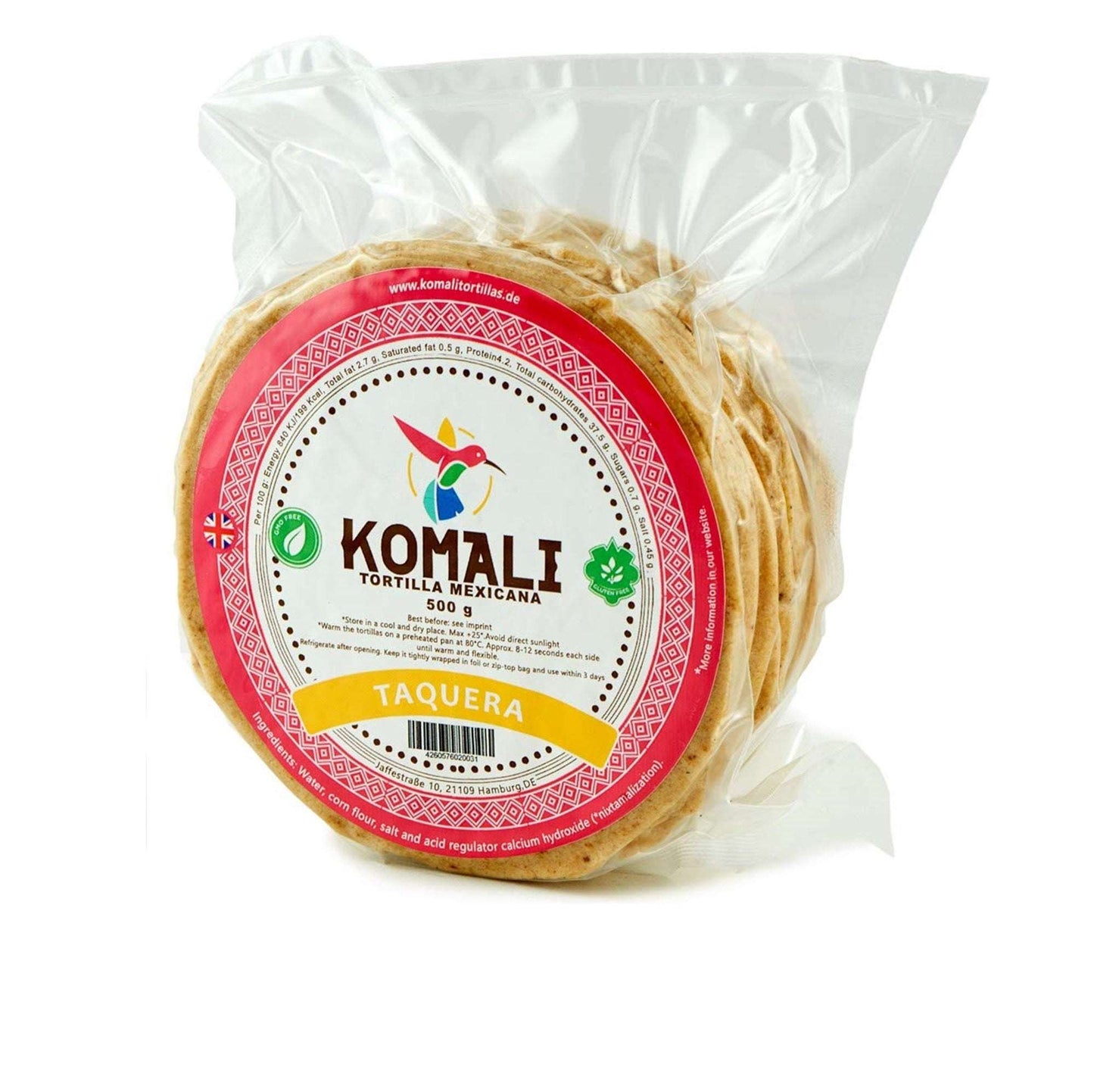 GELBE MAISTORTILLAS KOMALI TAQUERA 12cm 500g (ca. 26 St.)