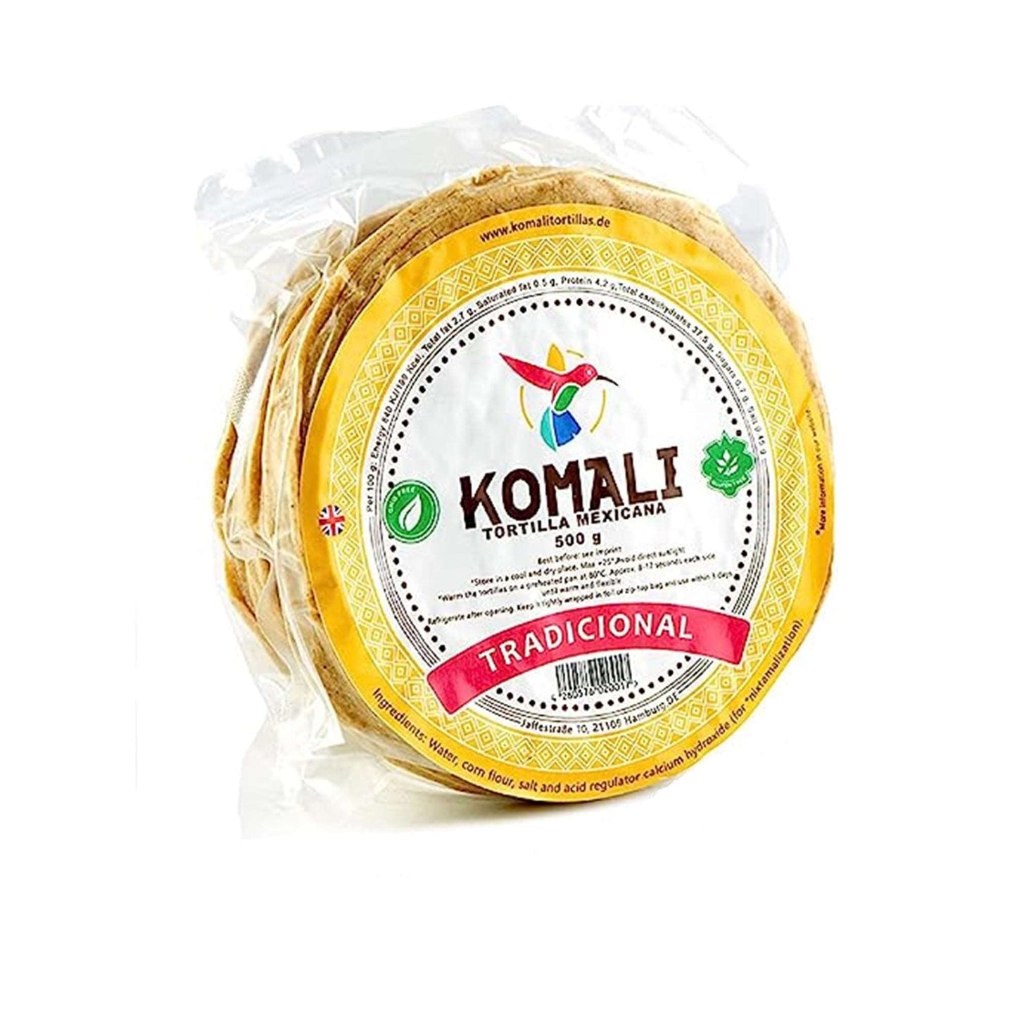 GELBE MAISTORTILLAS KOMALI TRADICIONAL 15cm 500gr (ca. 20 St.)
