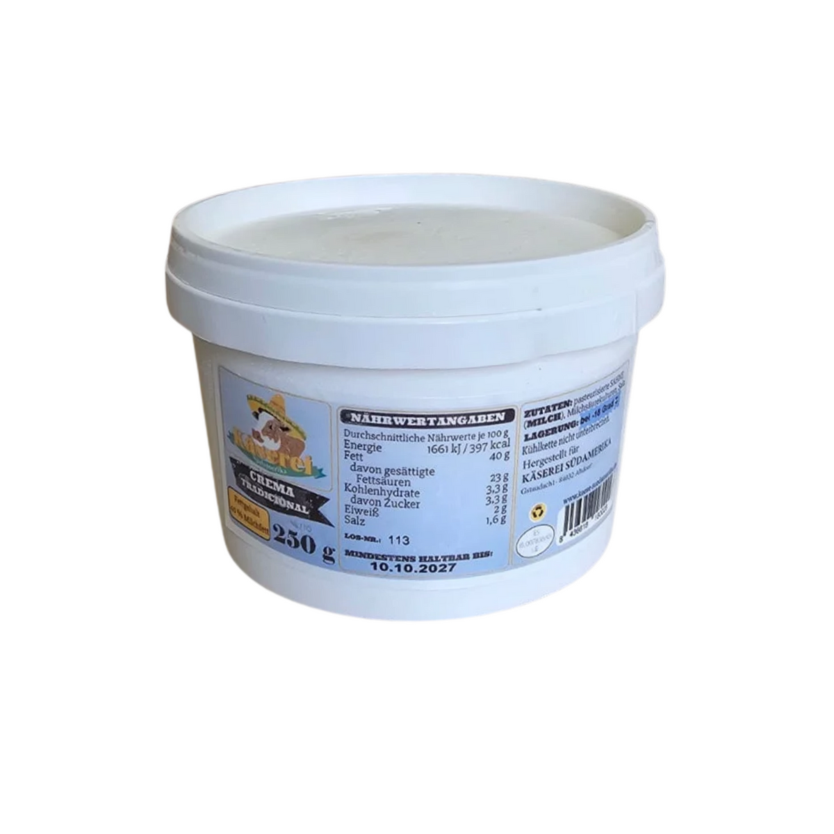SAHNE pasteurisierte CREMA TRADICIONAL 250g