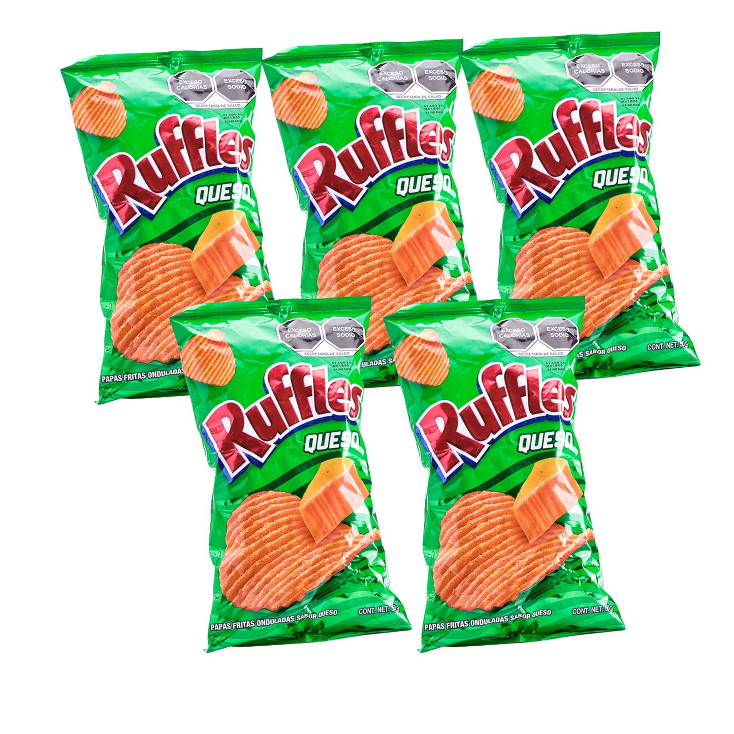 CHIPS DE QUESO RUFFLES 48gr (Pack 5)
