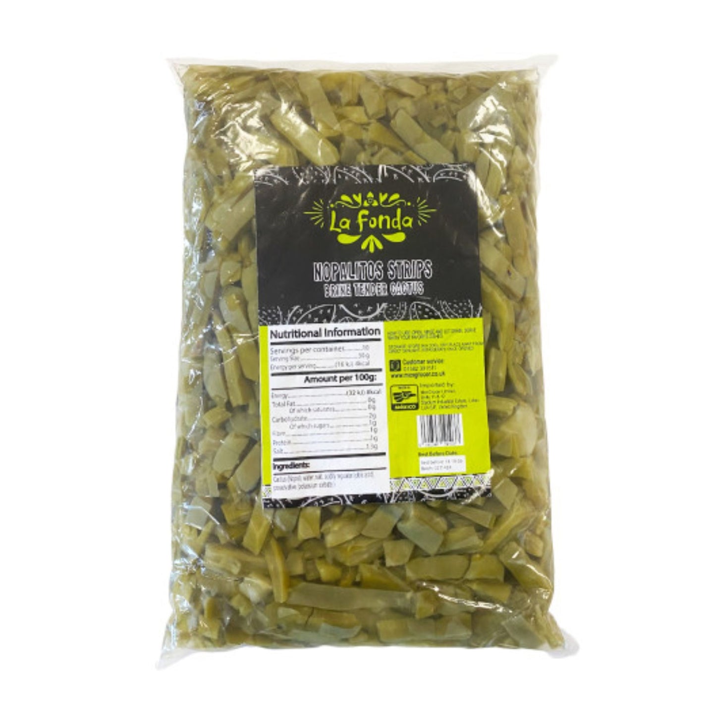 GESCHNITTENE NOPALES KAKTUSBLÄTTER VON LA FONDA 1kg