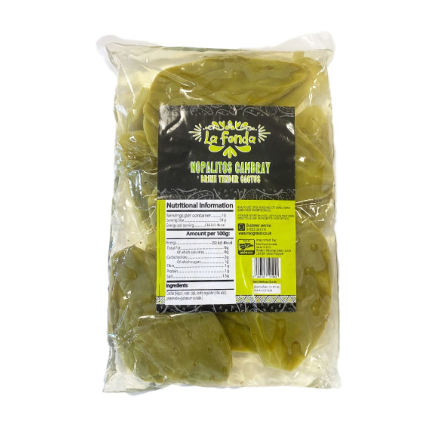 HOJAS DE NOPAL ENTERAS EN BOLSA DE LA FONDA 1kg