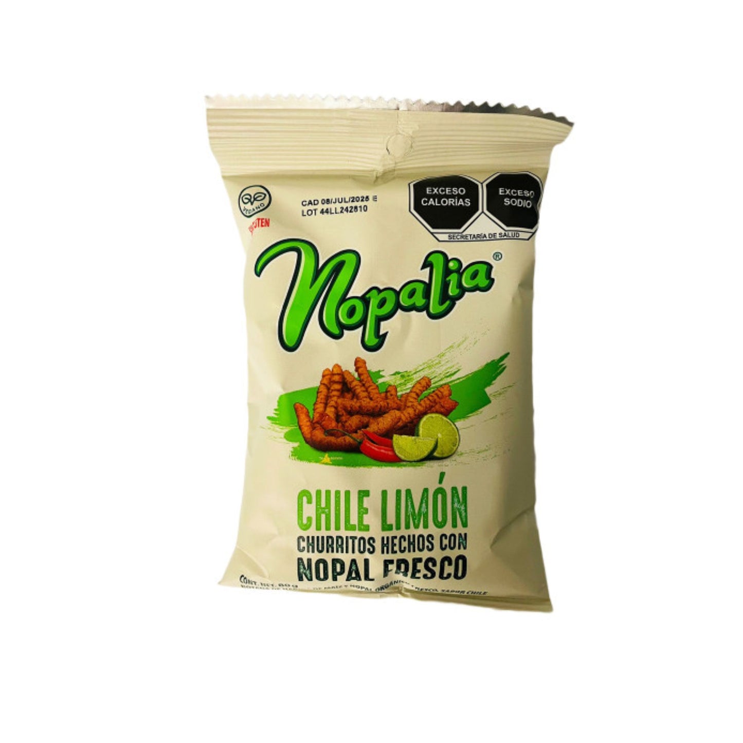 Nopalia Churritos Chile Limon 80g