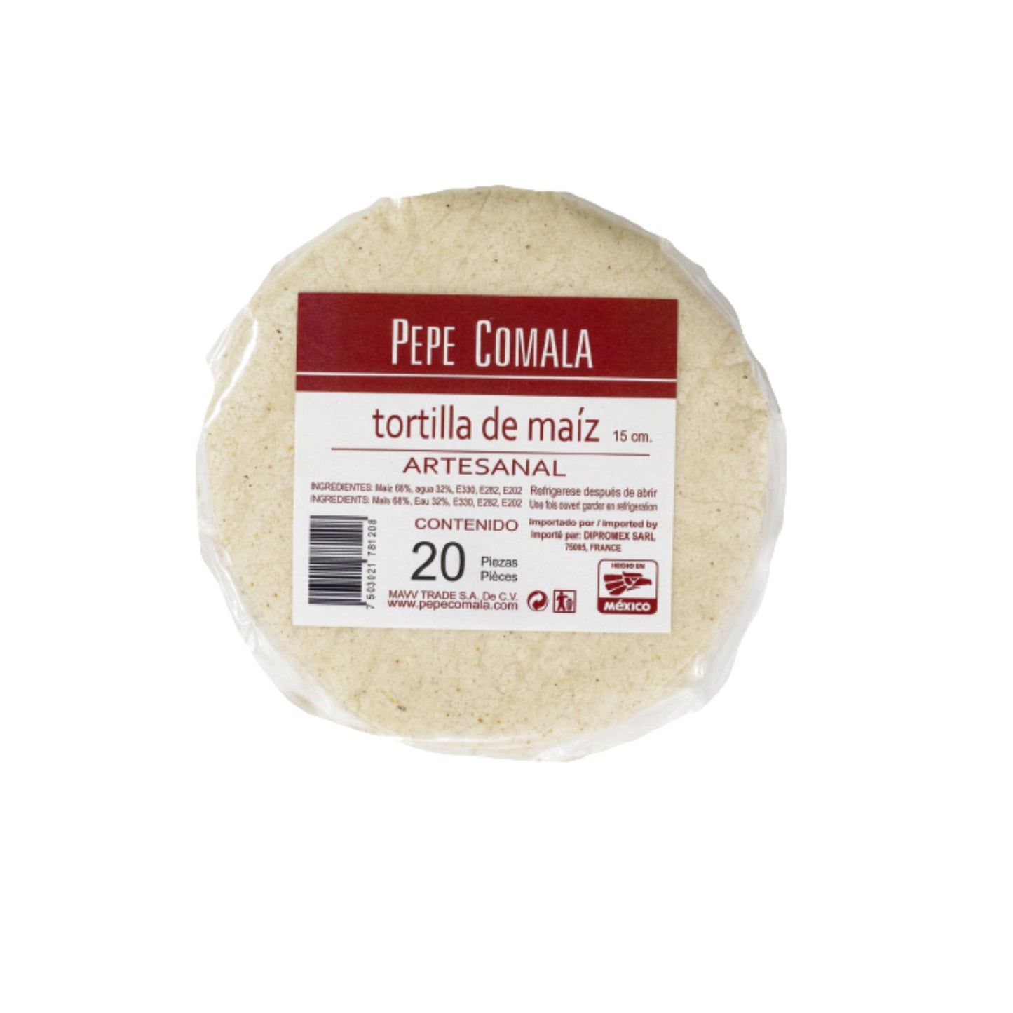 WEIßE MAISTORTILLAS VON PEPE COMALA 15cm 20 St (ca. 500 g)
