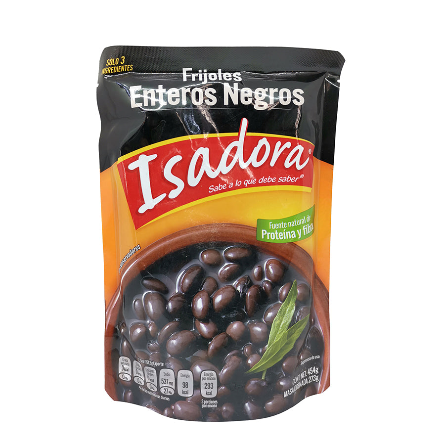 FRIJOLES NEGROS ENTEROS ISADORA 454G