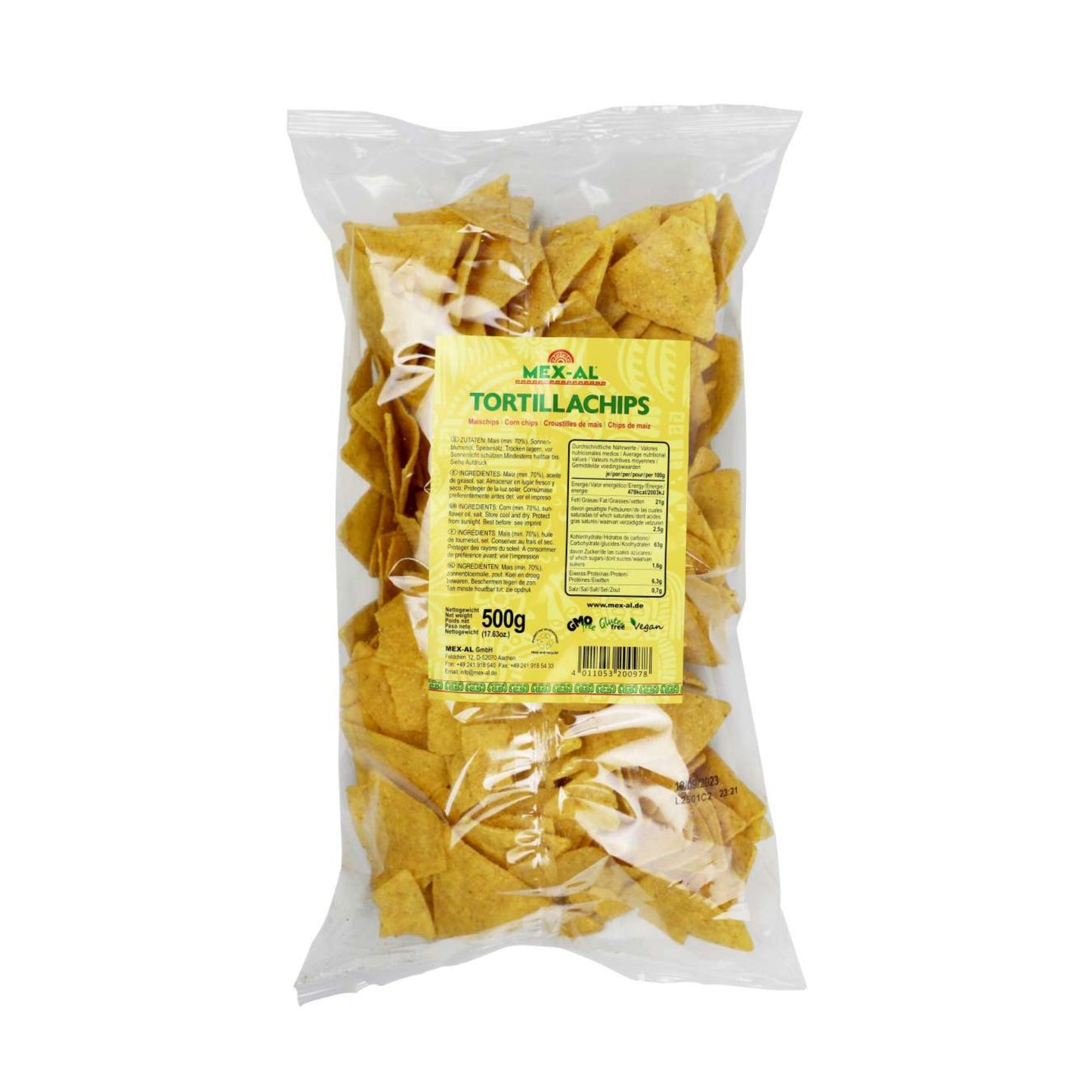 Tortilla-Chips (Totopos) aus Maismehl von Mexal 500g