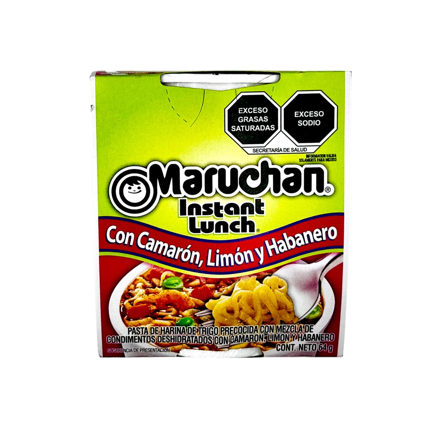 Maruchan Instant Lunch Suppe con Camaron y habanero / mit Chili habanero und Garnelen Geschmack 64g