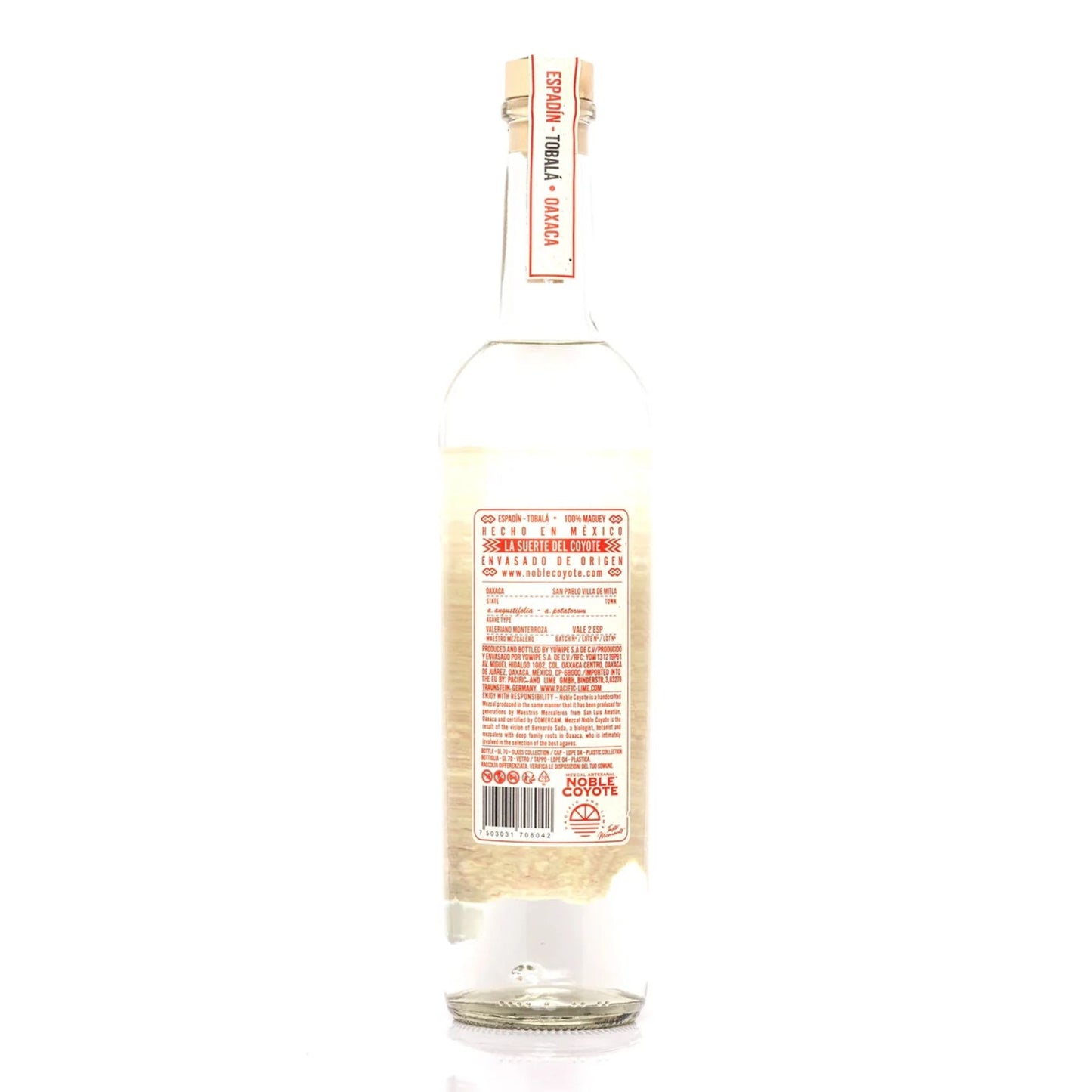 Noble Coyote Mezcal Artesanal  45% vol. 70cl  Esapdín-Tobalá