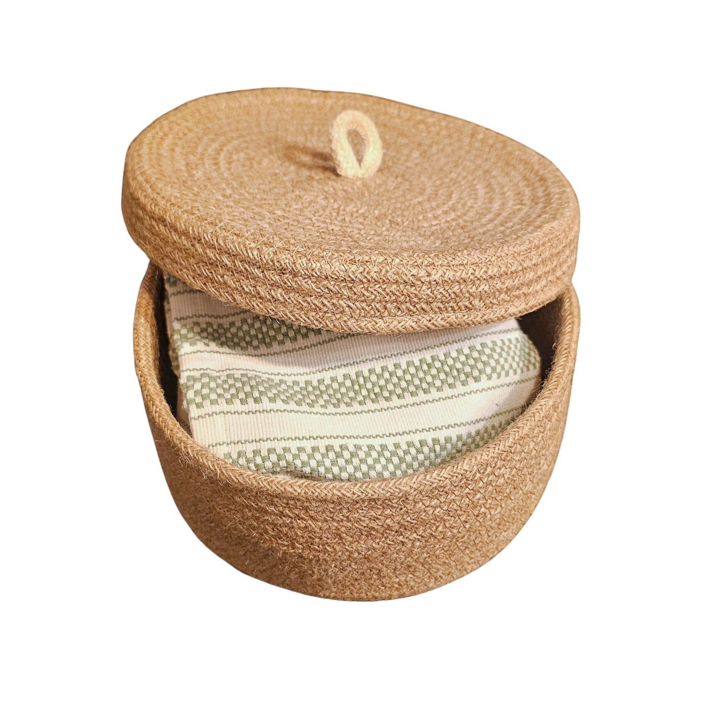 Tortillero aus Jute mit Deckel