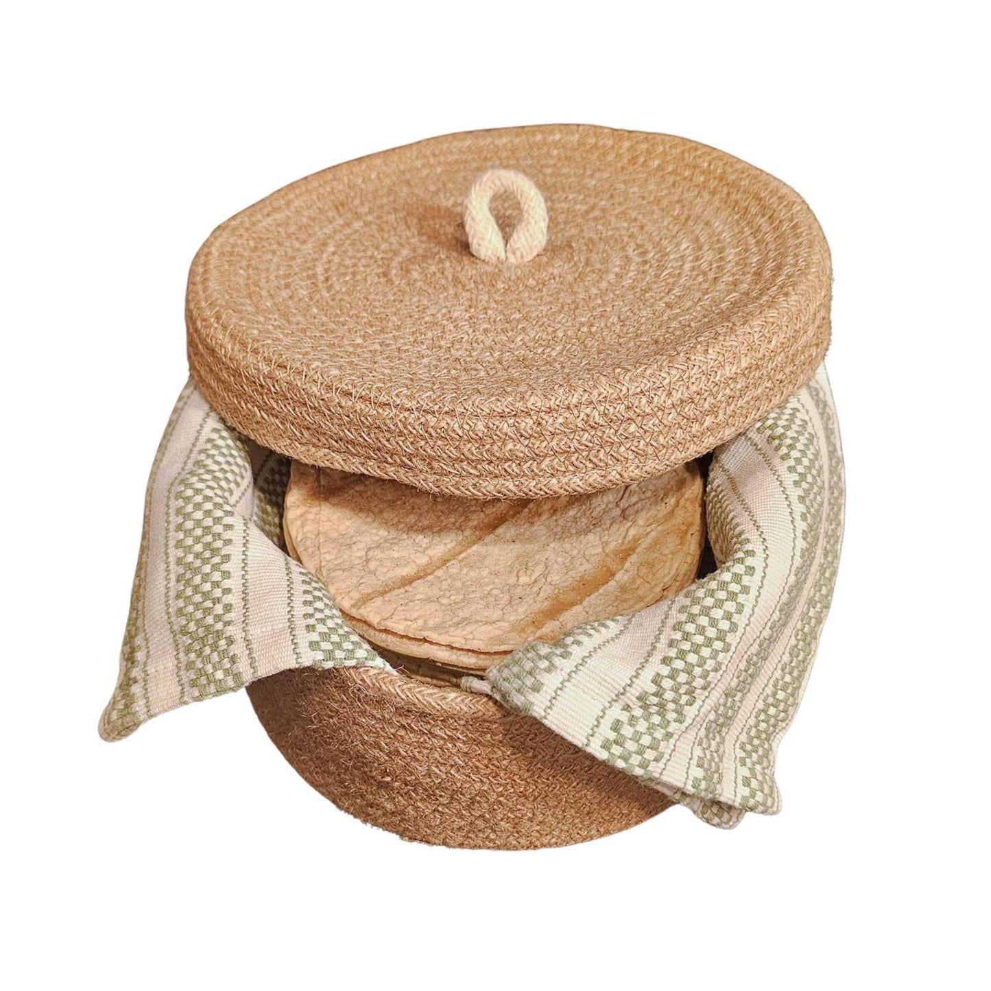 Tortillero aus Jute mit Deckel